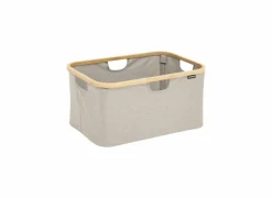 Opbergmand Tidy Box inklapbaar 57x37x27cm - polyestervezel & bamboe - beige