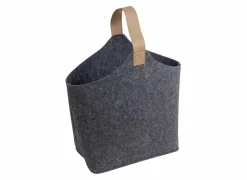 Opbergmand 40x25x5cm - vilt - donkergrijs