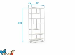 Opbergrek Estelle 80x35x180cm - mango massief - naturel