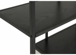 Opbergrek Tower 114x30x185cm - melamine - mat zwart