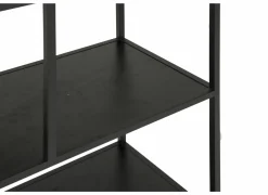 Opbergrek Tower 114x30x185cm - melamine - mat zwart