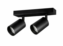 Opbouwspot 2xGU10 - aluminium - zwart