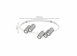Opbouwspot 5xGU10 - aluminium - wit