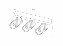 Opbouwspot 3xGU10 - aluminium - wit