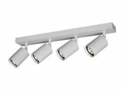 Opbouwspot 4xGU10 - aluminium - wit