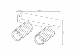 Opbouwspot 2xGU10 - aluminium - wit