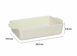 Ovenschaal 23x14cm - keramiek - terracotta of cream