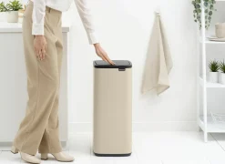 Pedaalemmer Bo Brabantia 30L - staal - soft beige