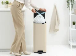 Pedaalemmer Bo Brabantia 30L - staal - soft beige