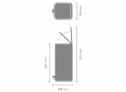 Pedaalemmer Bo Brabantia 30L - staal - soft beige