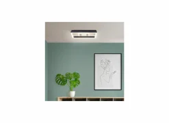 Plafondlamp Baldo 29,5x27,5cm - metaal/hout/kunststof - zwart/naturel