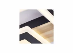 Plafondlamp Baldo 29,5x27,5cm - metaal/hout/kunststof - zwart/naturel