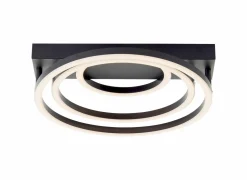 Plafondlamp Pedley 37x38cm - kunststof & aluminium - zwart