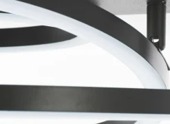 Plafondlamp Pedley 37x38cm - kunststof & aluminium - zwart