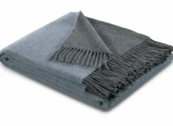 Plaid Blau-Grau 150x200cm - kasjmier & wol - blauw & grijs