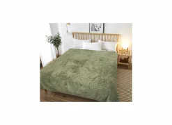 Plaid Bordeaux 150x200cm - microvezel - olijfgroen