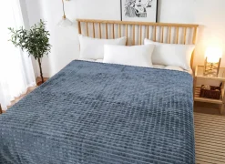 Plaid Bordeaux  150x200cm - microvezel - denim