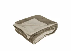 Plaid Kruisem 150x200cm - microvezel - dune & sable