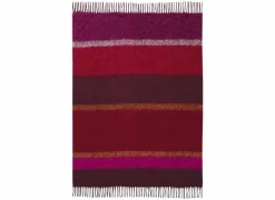 Plaid Mohair Look 130x190cm - polyester & wol - roze & rood