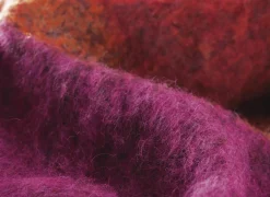 Plaid Mohair Look 130x190cm - polyester & wol - roze & rood