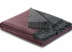 Plaid Rouge-Graphit 150x200cm - kasjmier & wol - rood & grijs