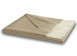 Plaid 130x170cm - polyester & katoen - camel