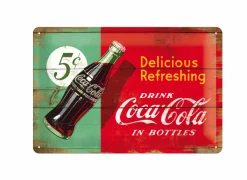 Plakkaat Coca cola 20x30cm - metaal - groen & rood