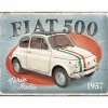 Plakkaat Fiat 500 Turin Italia 40x30cm - metaal - meerkleurig