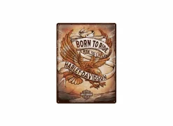 Plakkaat Harley Davidson 40x30cm - metaal - multicolor