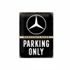 Plakkaat Mercedes 40x30cm - metaal - zwart