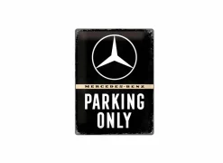 Plakkaat Mercedes 40x30cm - metaal - zwart