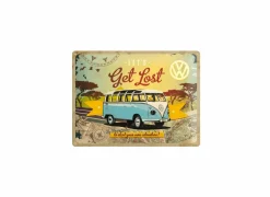 Plakkaat Volkswagen Van 40x30cm  - metaal - multicolor
