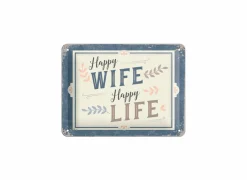 Plakkaat 15x20cm happy wife
