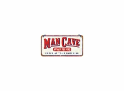 Plakkaat 10x20cm Man Cave Warning