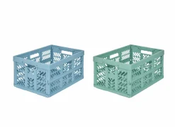 Plooibox 53x27,5x37cm - kunststof - blauw & groen