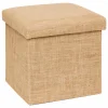Poef Opvouwbaar 31x31x31cm - jute - naturel