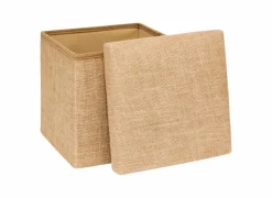 Poef Opvouwbaar 31x31x31cm - jute - naturel