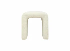 Poef Sevi 41x35cm boucle wit