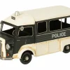 Politiebus Antiek  28x14x16cm - metaal - zwart/gebroken wit