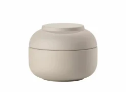 Pot met Deksel Ø10x7,5cm - keramiek - zand