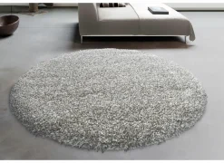 Rond tapijt Twister Ø120cm - polypropyleen - wit & zilver