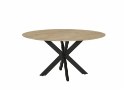 Ronde tafel Benedetta Ø130cm - eik massief en metaal - naturel