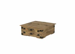 Salontafel Nueva 90x90cm - mango massief - naturel & zwart