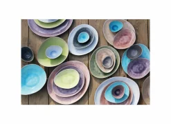 Schaal Streetfood festival 7x6,8cm - keramiek - multicolor