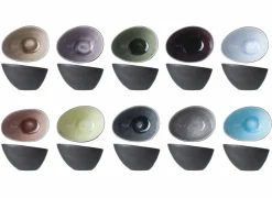 Schaal Streetfood festival 10,5x7,5cm - keramiek - multicolor