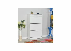 Schoenenkast Bagan 75x29x128cm - melamine - wit