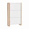 Schoenenkast Denver 70x25x125cm - decor - wit & artisanale eik