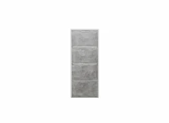 Schoenenkast Fulda 60x25x152cm - melamine - beton & wit
