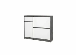 Schoenenkast Naia 109x32x93cm - decor - beton & wit hoogglans