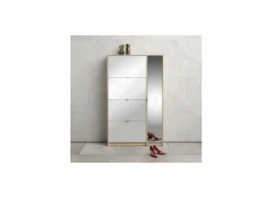 Schoenenkast Shoes 99x24x162cm - decor - eik & wit hoogglans